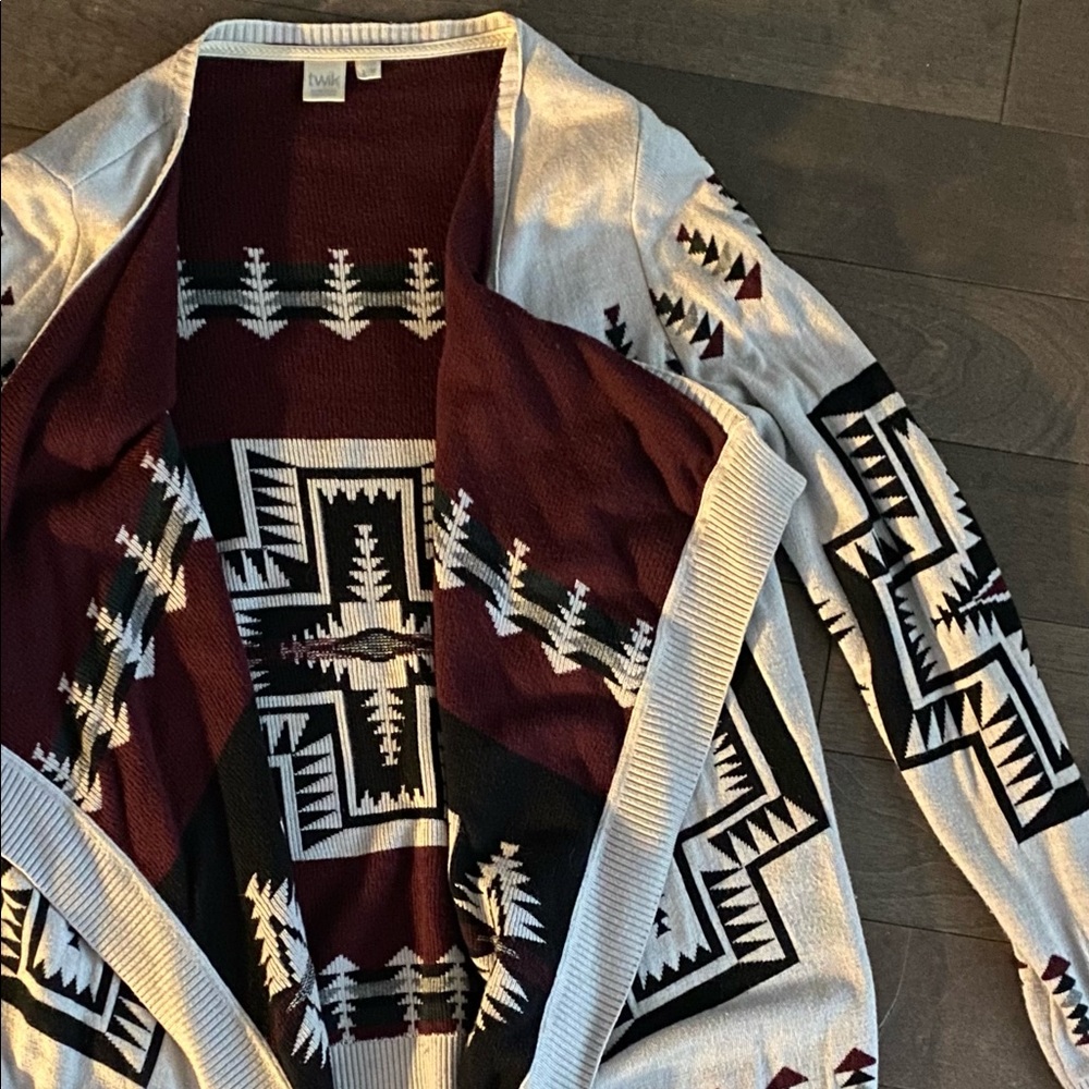 Twik Drape Cardigan, Aztec Pattern - Picture 1 of 2